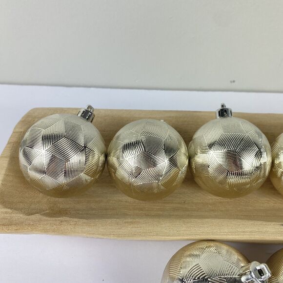 Christmas Ball Ornament Silver Textured Pattern Contemporary Matrix Space Set 10 - Picture 4 of 4